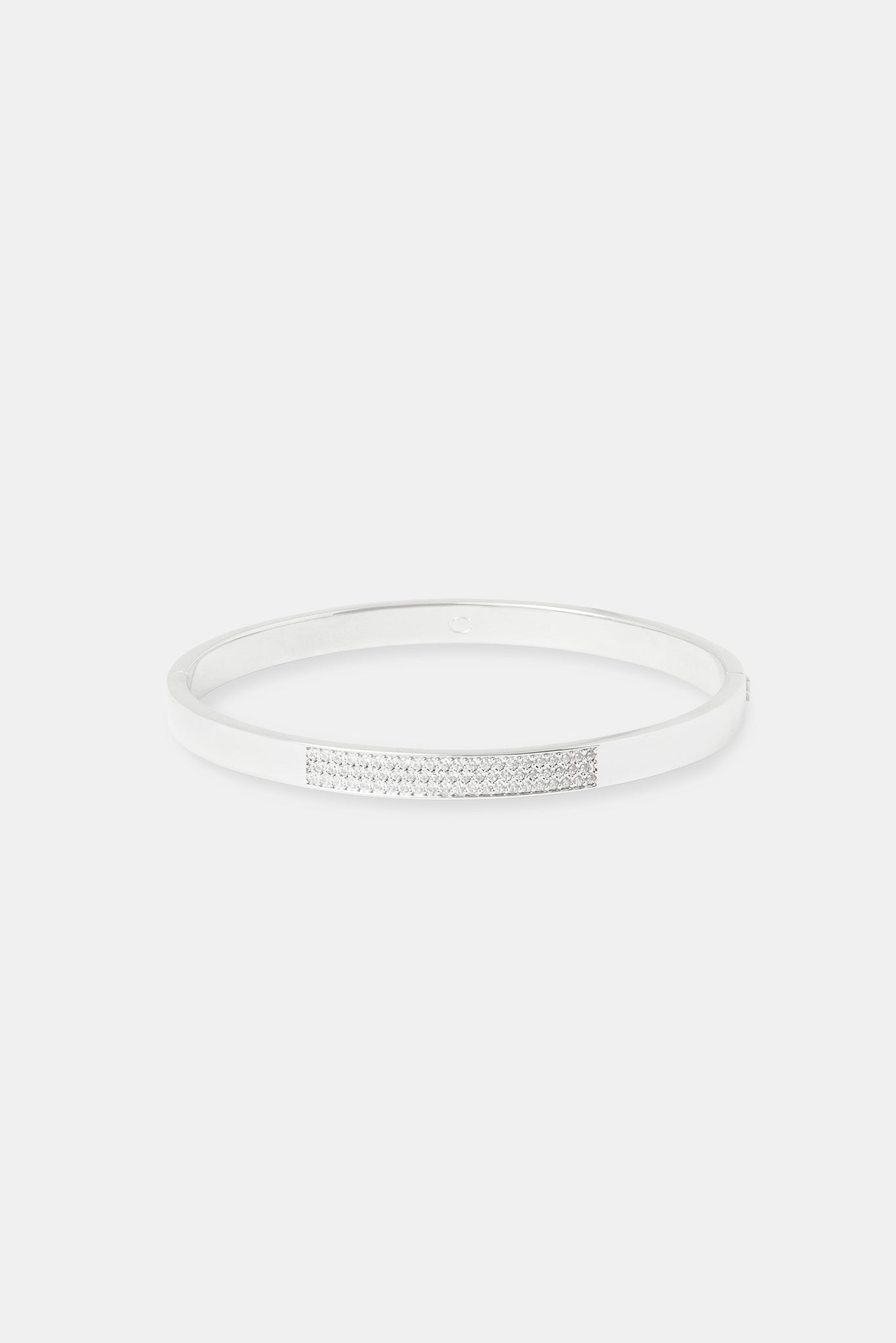 Armreif mit poliertem Iced Pave Center – 6 mm